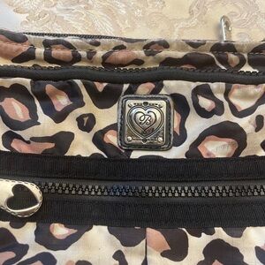Brighton Leopard Print Crossbody with Black Trim